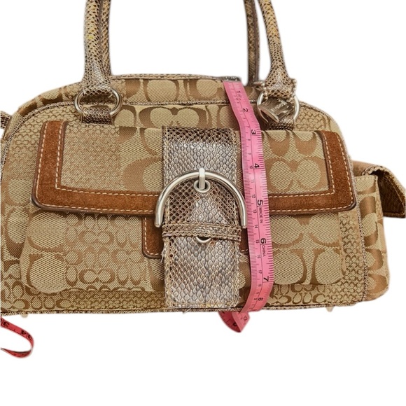 Coach Satchel Handbag Purse Brown Tan  Signature Coach - Picture 7 of 13